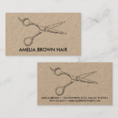 Carte De Visite Ciseaux de coiffeur modernes Rose Gold pour coiffe (Devant / Derrière)