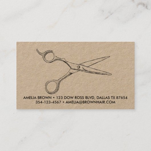 Carte De Visite Ciseaux de coiffeur modernes Rose Gold pour coiffe (Dos)