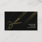 Carte De Visite Ciseaux de coiffeur Or & Noir (Dos)