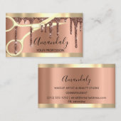 Carte De Visite Ciseaux de coiffeur professionnel Gold Cuivre (Devant / Derrière)