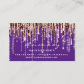 Carte De Visite Ciseaux de coiffeur professionnel Gold Purple (Dos)