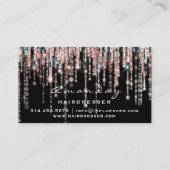 Carte De Visite Ciseaux de coiffeur professionnel Rose Black Gold (Dos)