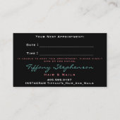 Carte De Visite Ciseaux de coiffeur professionnel Rose Black Gold (Dos)
