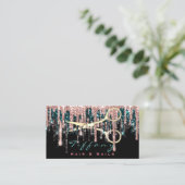 Carte De Visite Ciseaux de coiffeur professionnel Rose Black Gold (Debout devant)