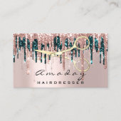 Carte De Visite Ciseaux de coiffeur professionnel Rose Drift Gold (Devant)