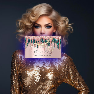 Carte De Visite Ciseaux de coiffeur professionnel Rose Drift Gold