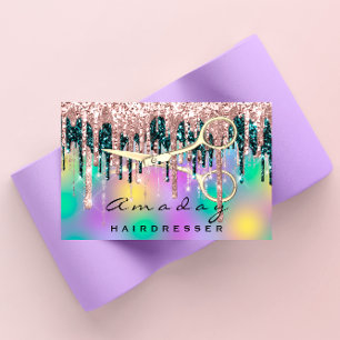 Carte De Visite Ciseaux de coiffeur professionnel Rose QR CODE