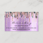 Carte De Visite Ciseaux de coiffeur professionnel Rose Violet Gold (Dos)