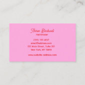 Carte De Visite Ciseaux de coiffeur rouge rétro Script (Dos)