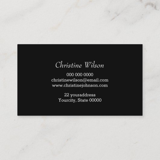 Carte De Visite ciseaux de coiffeur sur noir (Dos)