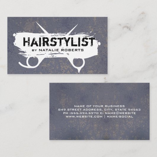 Carte De Visite Ciseaux de coiffure (Devant / Derrière)