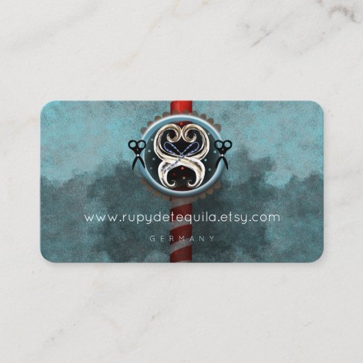 Carte De Visite Ciseaux de coiffure de Salon de poteau de barbier (Devant)