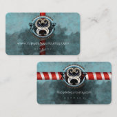 Carte De Visite Ciseaux de coiffure de Salon de poteau de barbier (Devant / Derrière)