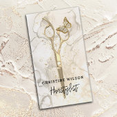 Carte De Visite ciseaux de coiffure papillon éclaboussures d'encre