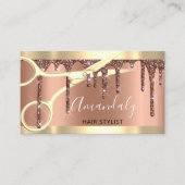 Carte De Visite Ciseaux de coiffure professionnelle Gold Copper Dr (Devant)