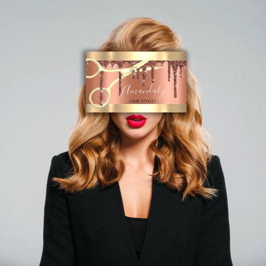 Carte De Visite Ciseaux de coiffure professionnelle Gold Copper Dr