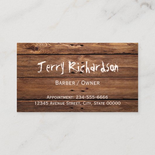 Carte De Visite Ciseaux de coiffure rustique et de razor (Dos)