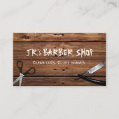 Carte De Visite Ciseaux de coiffure rustique et de razor (Devant)