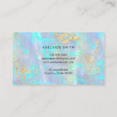 Carte De Visite ciseaux de coiffure sur FAUX iridescente opal (Dos)