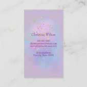 Carte De Visite ciseaux de coiffure sur lavande lilas (Dos)