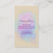 Carte De Visite ciseaux de coiffure sur parties scintillant nuageu (Dos)