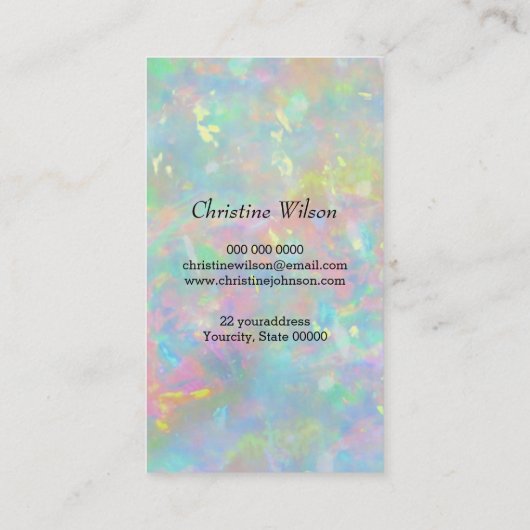 Carte De Visite ciseaux de coiffure sur pierre opale (Dos)