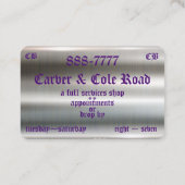 Carte De Visite Ciseaux de crâne et de croix sur le modèle en (Dos)