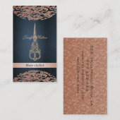 Carte De Visite Ciseaux de luxe chic professionnel (Devant / Derrière)