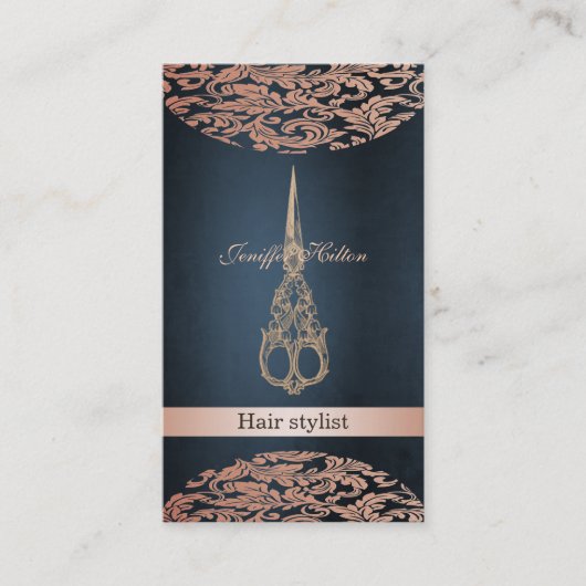 Carte De Visite Ciseaux de luxe chic professionnel (Devant)