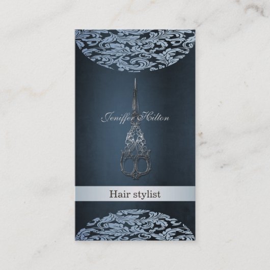 Carte De Visite Ciseaux de luxe chic professionnel (Devant)