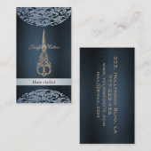 Carte De Visite Ciseaux de luxe chic professionnel (Devant / Derrière)