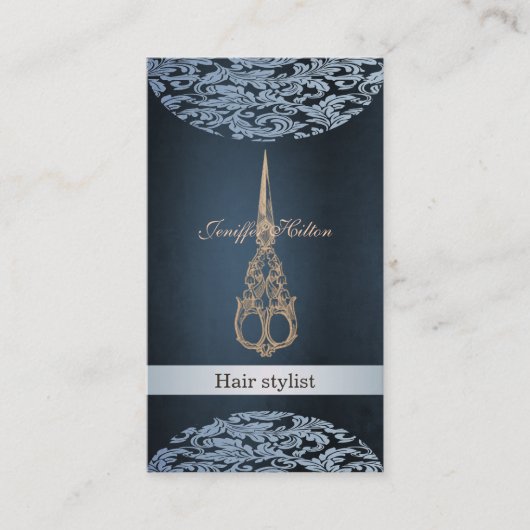 Carte De Visite Ciseaux de luxe chic professionnel (Devant)