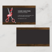 Carte De Visite Ciseaux de magasin de coiffure | Poteau en barbier (Devant / Derrière)