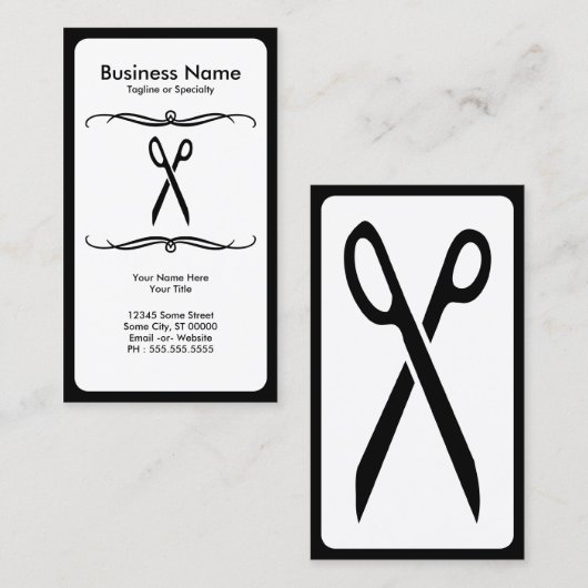 Carte De Visite ciseaux de mod (Devant / Derrière)