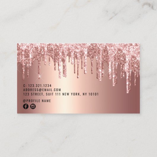 Carte De Visite Ciseaux de parties scintillant or rose moderne cis (Dos)