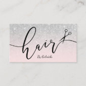 Carte De Visite Ciseaux de parties scintillant rose moderne coiffe (Devant)