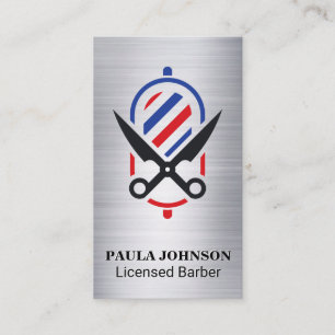 Carte De Visite Ciseaux de pôle de magasin de coiffure
