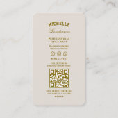 Carte De Visite Ciseaux de Sable de Barbier Minimal Barbershop (Dos)