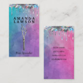 Carte De Visite Ciseaux de salon | Aquarelle | Lavette Shimmer (Devant / Derrière)