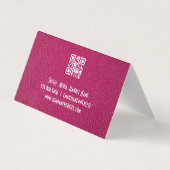 Carte De Visite Ciseaux de salon | Cuir rose | Étincelles (Dos)