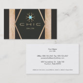 Carte De Visite Ciseaux de salon de coiffure en or noir glamour (Devant / Derrière)