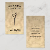 Carte De Visite Ciseaux de salon | Motif de tissage (Devant / Derrière)