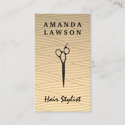 Carte De Visite Ciseaux de salon | Motif de tissage (Devant)