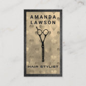 Carte De Visite Ciseaux de salon | Motif Gold Heart | Découpe en c (Devant)