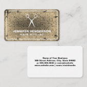 Carte De Visite Ciseaux de salon | Mur de brique Éclairage de néon (Devant / Derrière)