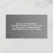Carte De Visite Ciseaux de salon | Texture métallique (Dos)