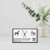 Carte De Visite Ciseaux | Doggies | Code QR (Debout devant)