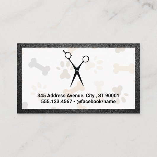 Carte De Visite Ciseaux | Doggies | Code QR (Dos)