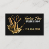 Carte De Visite Ciseaux d'or Barbershop Coiffeur Barber Shop (Devant)