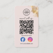 Carte De Visite Ciseaux d'Or Connectez-vous avec nous Code QR des (Devant)